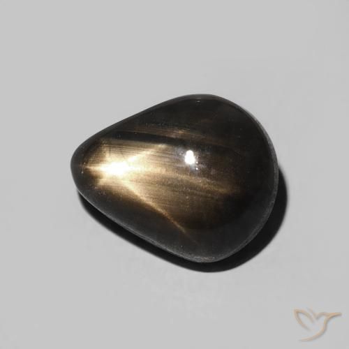 Saphir étoilé Noire naturelle En forme de poire, 3.86 ct, Opaque