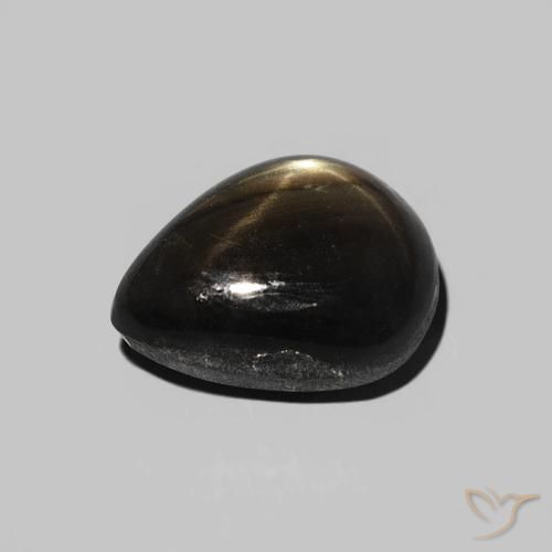 Saphir étoilé Noire naturelle En forme de poire, 3.86 ct, Opaque