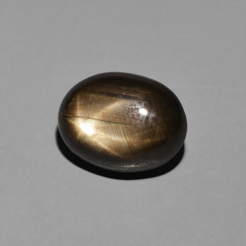 Saphir étoilé Noire naturelle ovale, 5.94 ct, Opaque