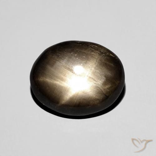 4.38ct Naturel Noire Saphir étoilé, ovale, Opaque