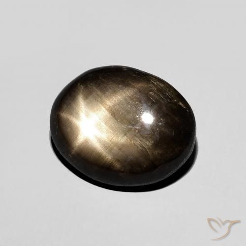 Saphir étoilé Noire naturelle ovale, 4.38 ct, Opaque