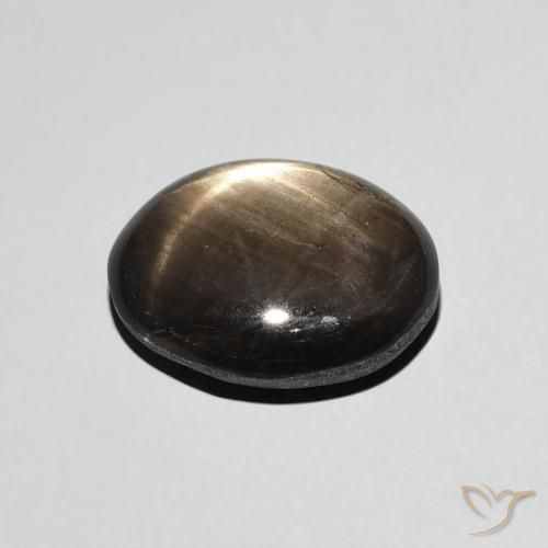 Saphir étoilé Noire naturelle ovale, 4.38 ct, Opaque