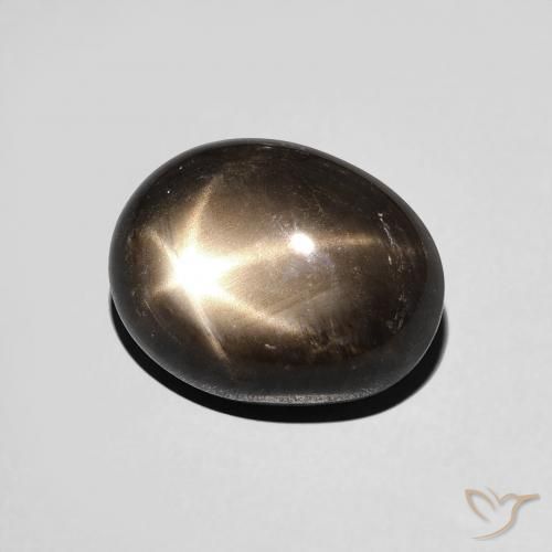 Saphir étoilé Noire naturelle ovale, 5.51 ct, Opaque