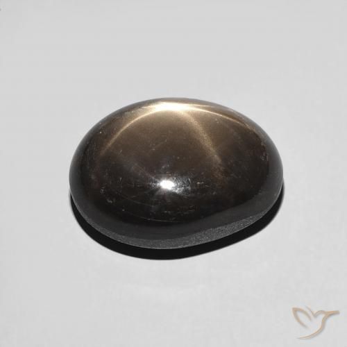 Saphir étoilé Noire naturelle ovale, 5.51 ct, Opaque