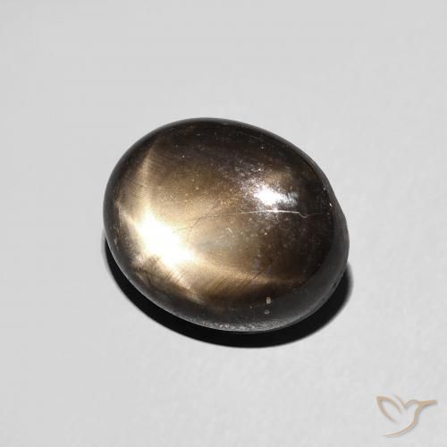 Saphir étoilé Noire naturelle ovale, 4.45 ct, Opaque