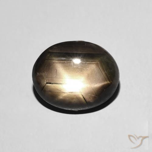 3.97ct Naturel Noire Saphir étoilé, ovale, Opaque