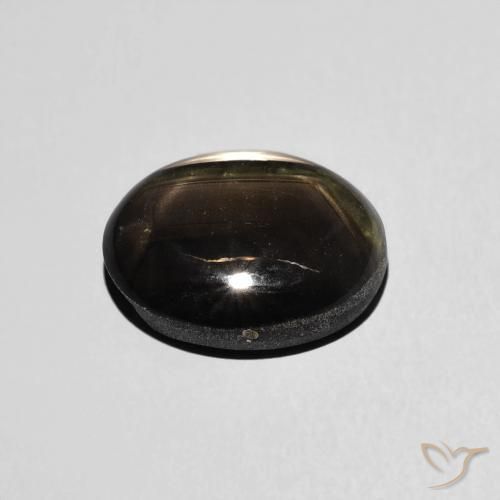 Saphir étoilé Noire naturelle ovale, 3.97 ct, Opaque