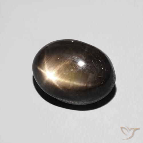 Saphir étoilé Noire naturelle ovale, 4.05 ct, Opaque