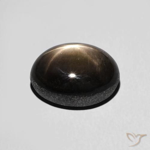 Saphir étoilé Noire naturelle ovale, 4.05 ct, Opaque