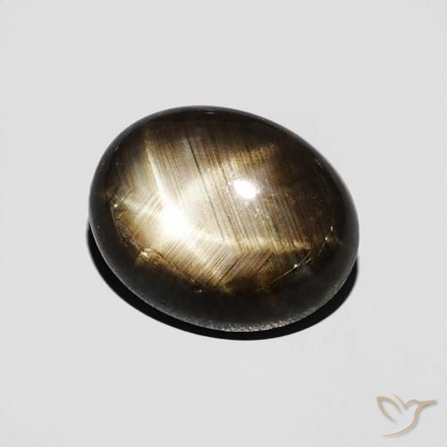 Saphir étoilé Noire naturelle ovale, 2.36 ct, Opaque