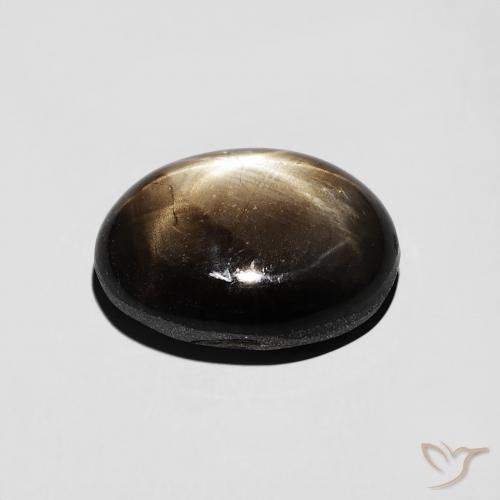 Saphir étoilé Noire naturelle ovale, 4.49 ct, Opaque