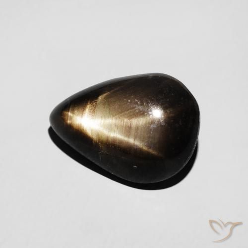 Saphir étoilé Noire naturelle En forme de poire, 4.01 ct, Opaque