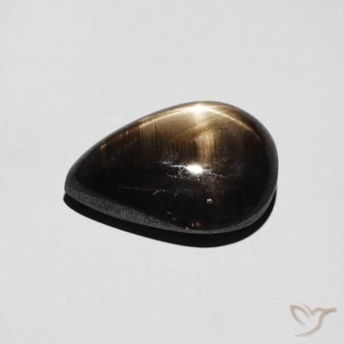 Saphir étoilé Noire naturelle En forme de poire, 4.01 ct, Opaque