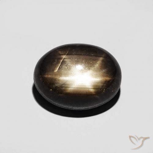 Saphir étoilé Noire naturelle ovale, 4.30 ct, Opaque