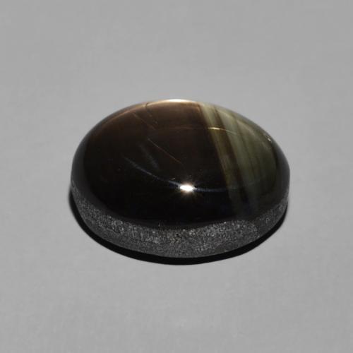 Saphir étoilé Noire naturelle ovale, 5.17 ct, Opaque