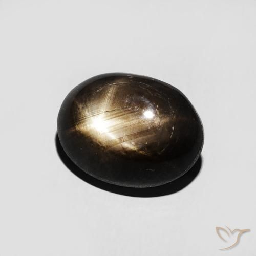 Saphir étoilé Noire naturelle ovale, 3.16 ct, Opaque