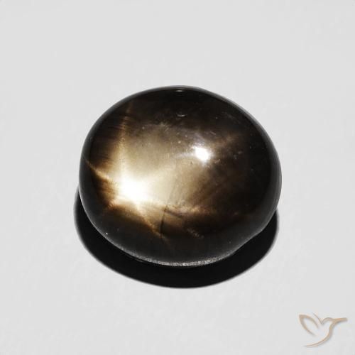 Saphir étoilé Noire naturelle ovale, 4.70 ct, Opaque