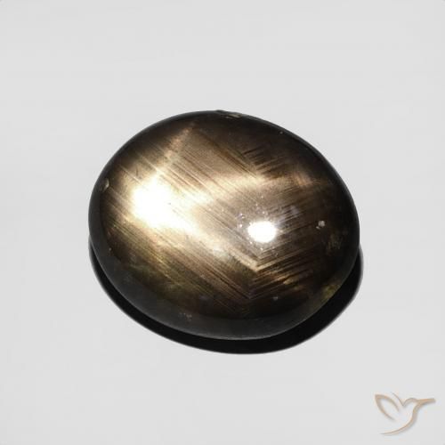 Saphir étoilé Noire naturelle ovale, 4.35 ct, Opaque