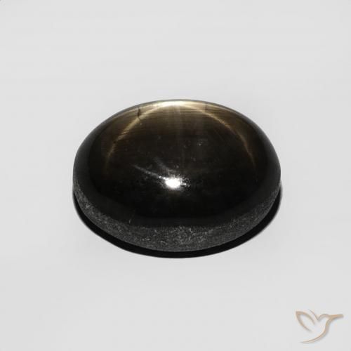 Saphir étoilé Noire naturelle ovale, 5.13 ct, Opaque