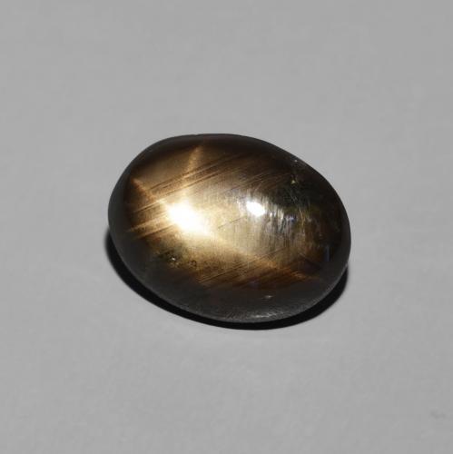 Saphir étoilé Noire naturelle ovale, 3.42 ct, Opaque