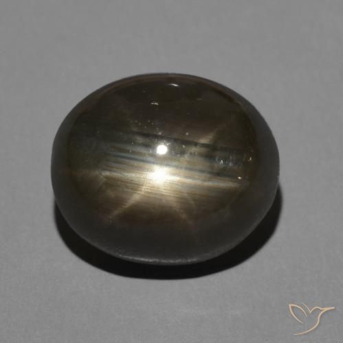 3.95ct Naturel Noire Saphir étoilé, ovale, Opaque