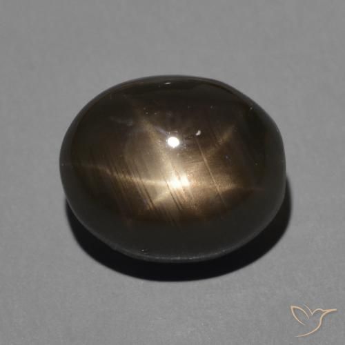 4.27ct Naturel Noire Saphir étoilé, ovale, Opaque