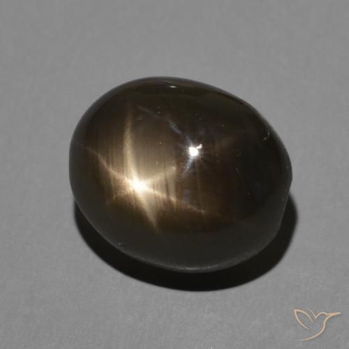 Saphir étoilé Noire naturelle ovale, 4.27 ct, Opaque