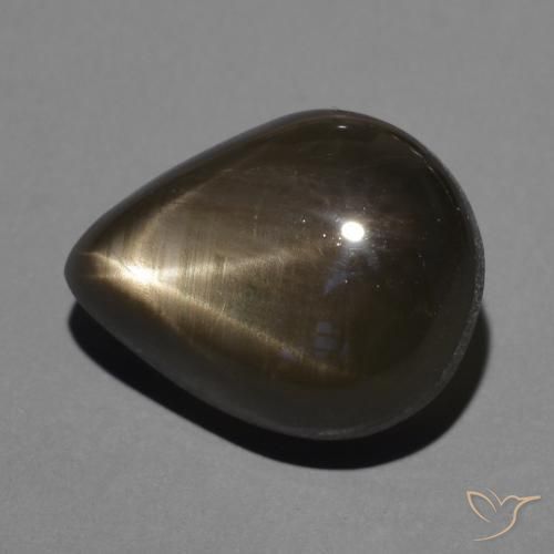 Saphir étoilé Noire naturelle En forme de poire, 4.54 ct, Opaque