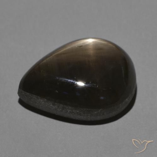 Saphir étoilé Noire naturelle En forme de poire, 4.54 ct, Opaque