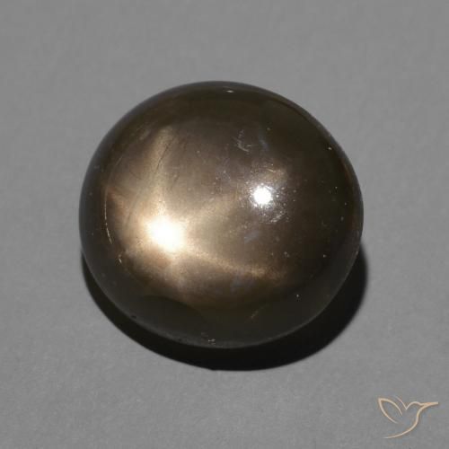 Saphir étoilé Noire naturelle ovale, 3.64 ct, Opaque