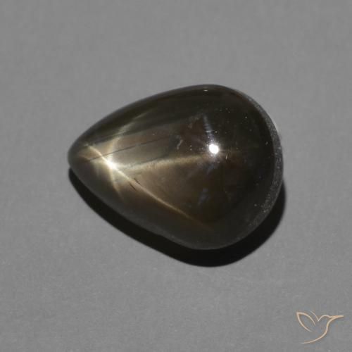 Saphir étoilé Noire naturelle En forme de poire, 2.50 ct, Opaque