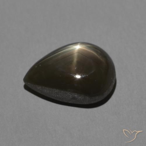 Saphir étoilé Noire naturelle En forme de poire, 2.50 ct, Opaque