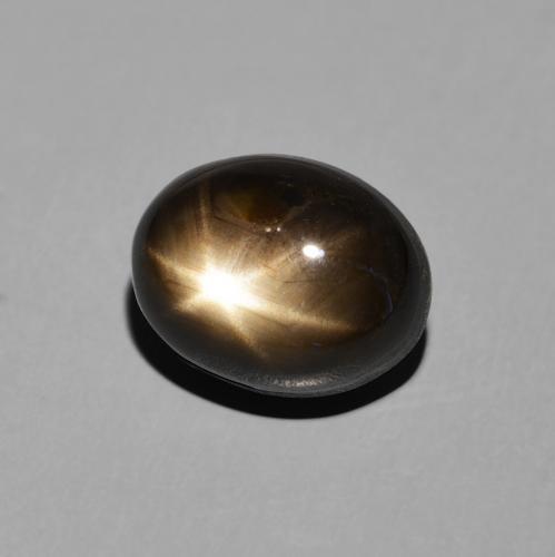 Saphir étoilé Noire naturelle ovale, 5.71 ct, Opaque