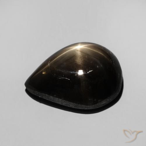 Saphir étoilé Noire naturelle En forme de poire, 4.69 ct, Opaque
