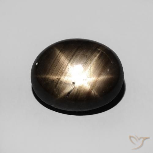 3.76ct Naturel Noire Saphir étoilé, ovale, Opaque