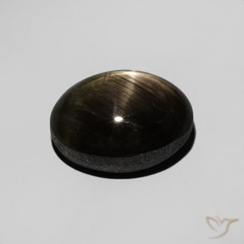 Saphir étoilé Noire naturelle ovale, 3.76 ct, Opaque