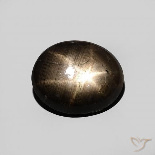 3.44ct Naturel Noire Saphir étoilé, ovale, Opaque