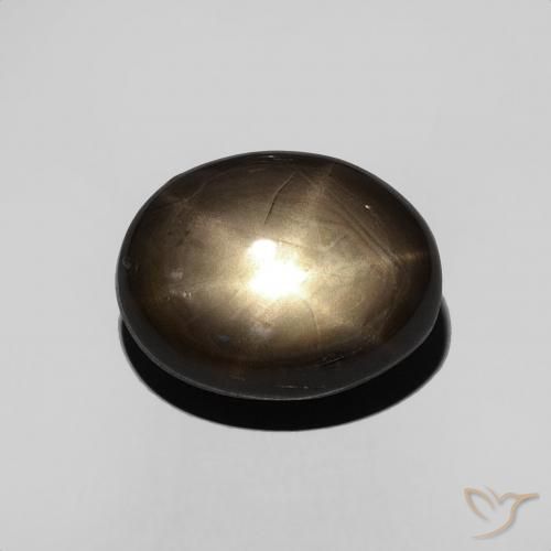 Saphir étoilé Noire naturelle ovale, 3.95 ct, Opaque