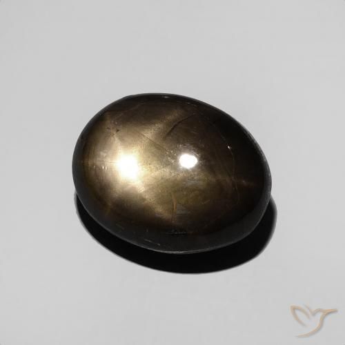 Saphir étoilé Noire naturelle ovale, 3.95 ct, Opaque