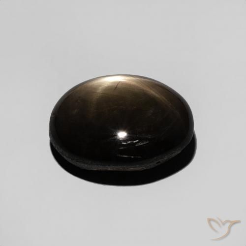 Saphir étoilé Noire naturelle ovale, 3.95 ct, Opaque