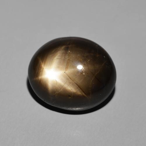 Saphir étoilé Noire naturelle ovale, 17.54 ct, Opaque