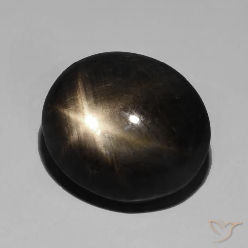 Saphir étoilé Noire naturelle ovale, 19.98 ct, Opaque