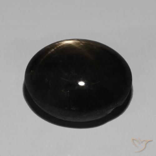 Saphir étoilé Noire naturelle ovale, 19.98 ct, Opaque