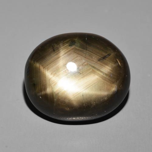 34.34ct Naturel Noire Saphir étoilé, ovale, Opaque