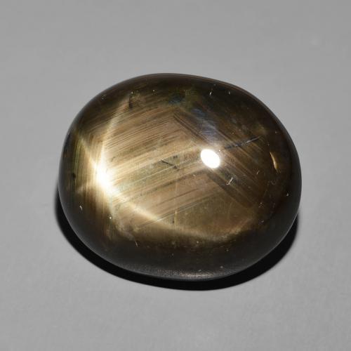 Saphir étoilé Noire naturelle ovale, 34.34 ct, Opaque