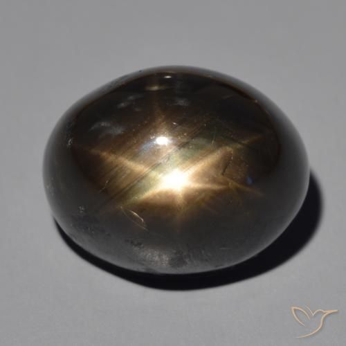 Saphir étoilé Noire naturelle ovale, 20.93 ct, Opaque