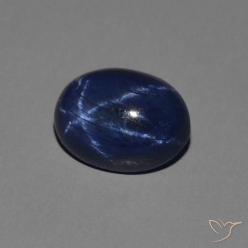 Saphir étoilé Bleu foncé naturelle ovale, 1.38 ct, Opaque