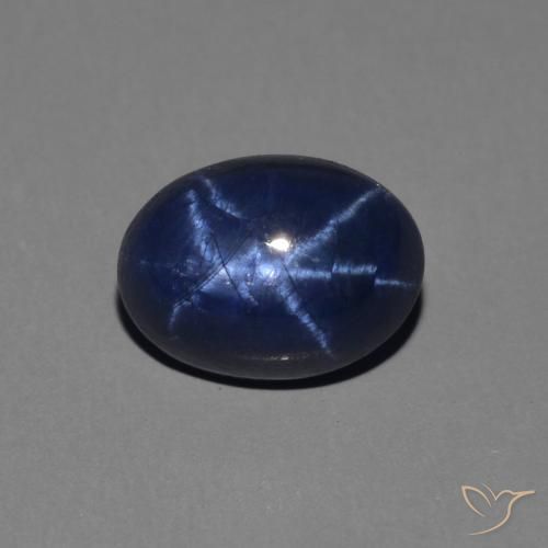 Saphir étoilé Bleu foncé naturelle ovale, 1.65 ct, Opaque