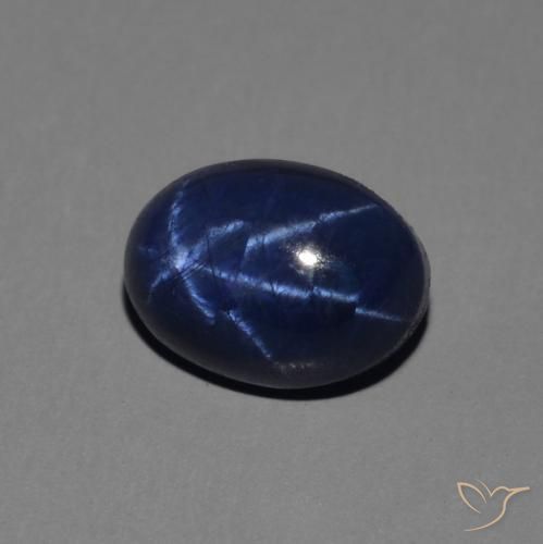 Saphir étoilé Bleu foncé naturelle ovale, 1.65 ct, Opaque