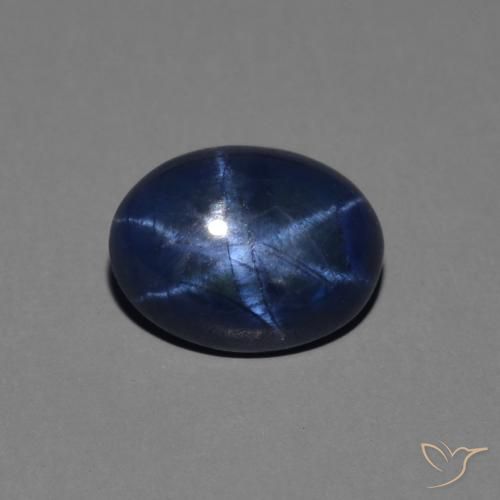 1.44ct Naturel Bleu foncé Saphir étoilé, ovale, Opaque